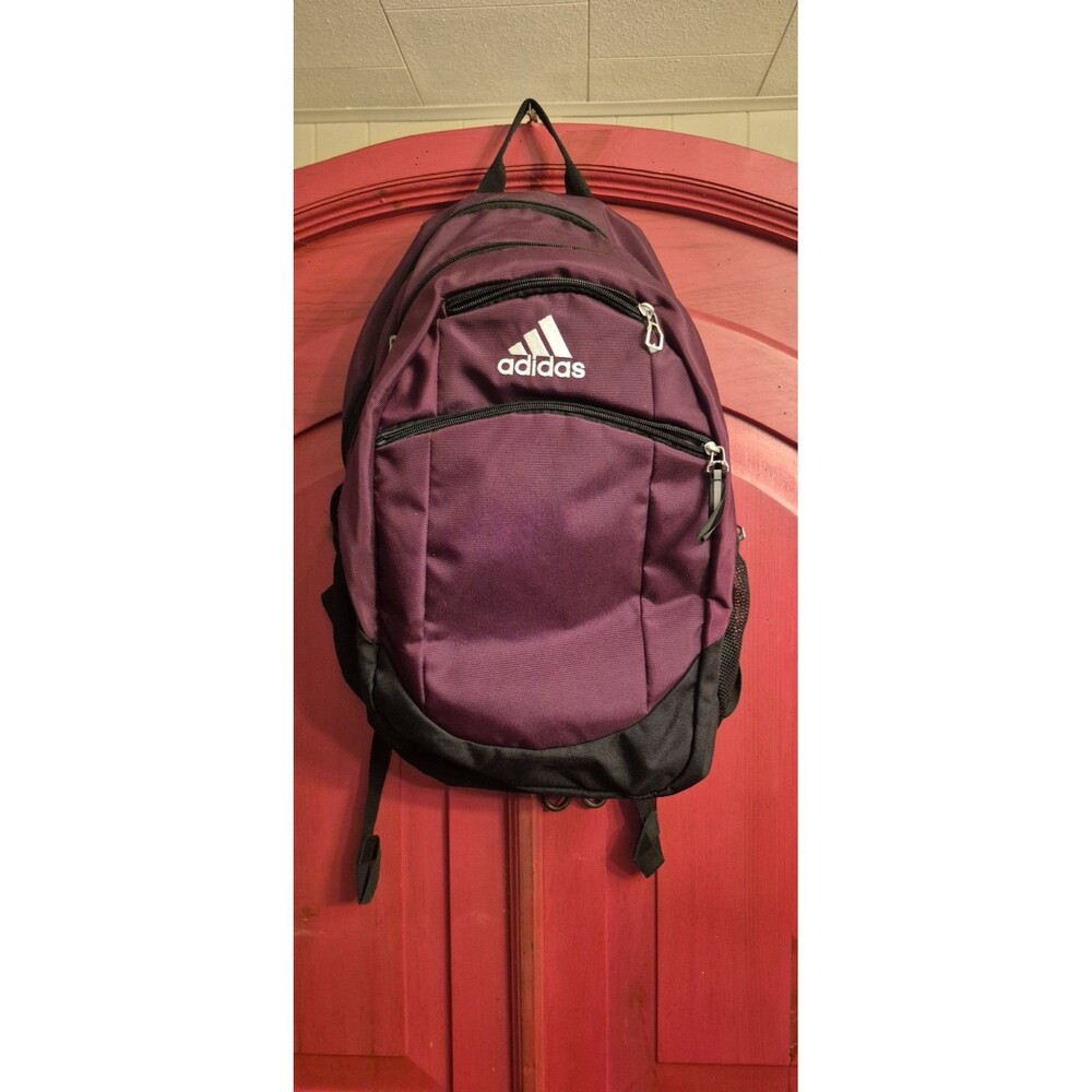 adidas Striker II Team Backpack Maroon Purple Soccer School Gym Bag EUC